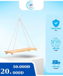 Kệ gỗ treo tường kèm dây thừng và đinh
