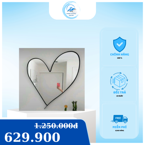 Gương Treo Tường Hình Trái Tim Cách Điệu