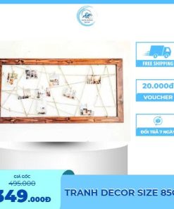 Khung Ảnh Lưới FEGO - Khung Treo Ảnh Kèm Kẹp Gỗ 120x60cm - Nội Thất Gỗ Thông Tự Nhiên