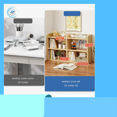 Kệ sách treo tường đẹp tạo điểm nhấn cho không gian học tập