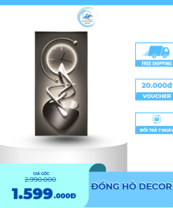 Tranh đồng hồ phong cách trừu tượng 3D nghệ thuật DG342