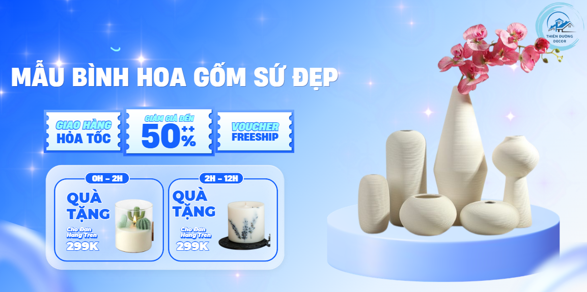 Mẫu Bình Hoa Gốm Sứ Đẹp