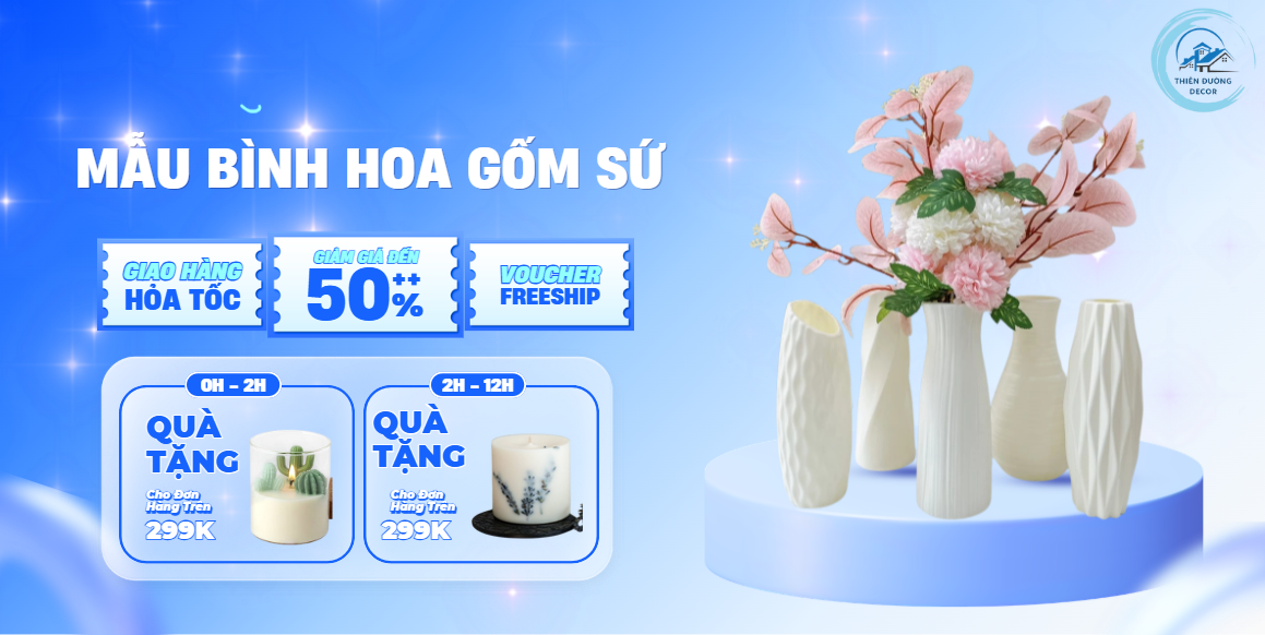 Mẫu Bình Hoa Gốm Sứ Đẹp