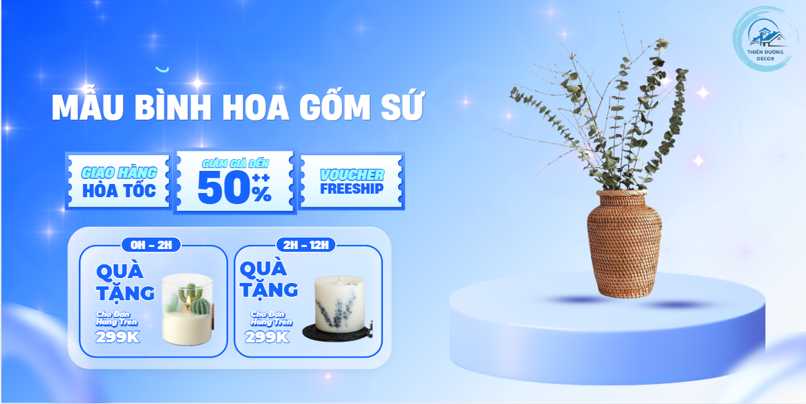 Bình Hoa Khô Trang Trí Phòng Khách